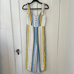 Yumi Kim White and Yellow Striped Jumpsuit